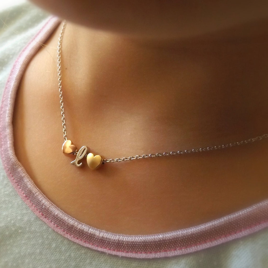 Name necklace with dainty 5/8